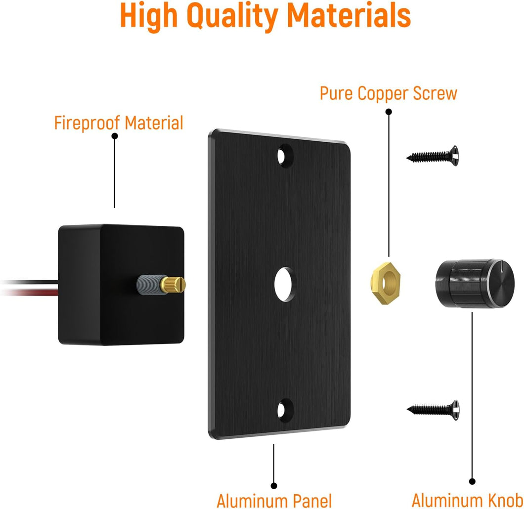 12V/15A LED Stepless Dimmer Switch Black