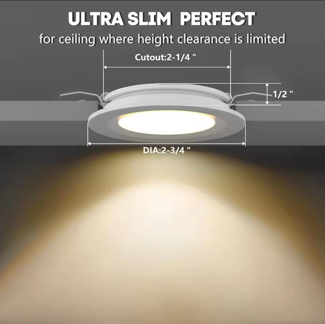 4 x white RV Recessed Ceiling Light 12V Dimmable LED Down Light 3000K Warm White