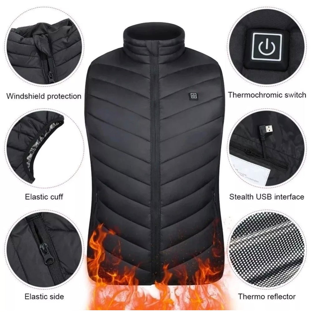 Electric Heated Vest with USB Power – Lightweight Body Warmer Jacket