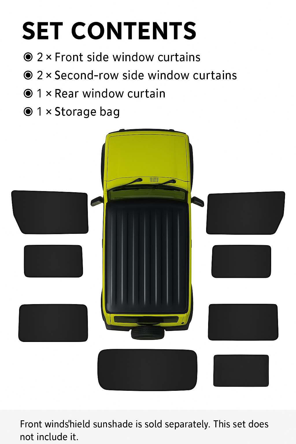 Suzuki Jimny Magnetic Blackout Curtain Set (2018–2024) 7-Piece Kit JB64 / JB74