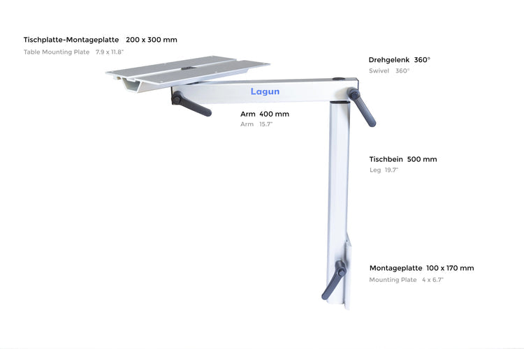 Lagun Swivel Folding Table leg for Caravans, RVs & Boats
