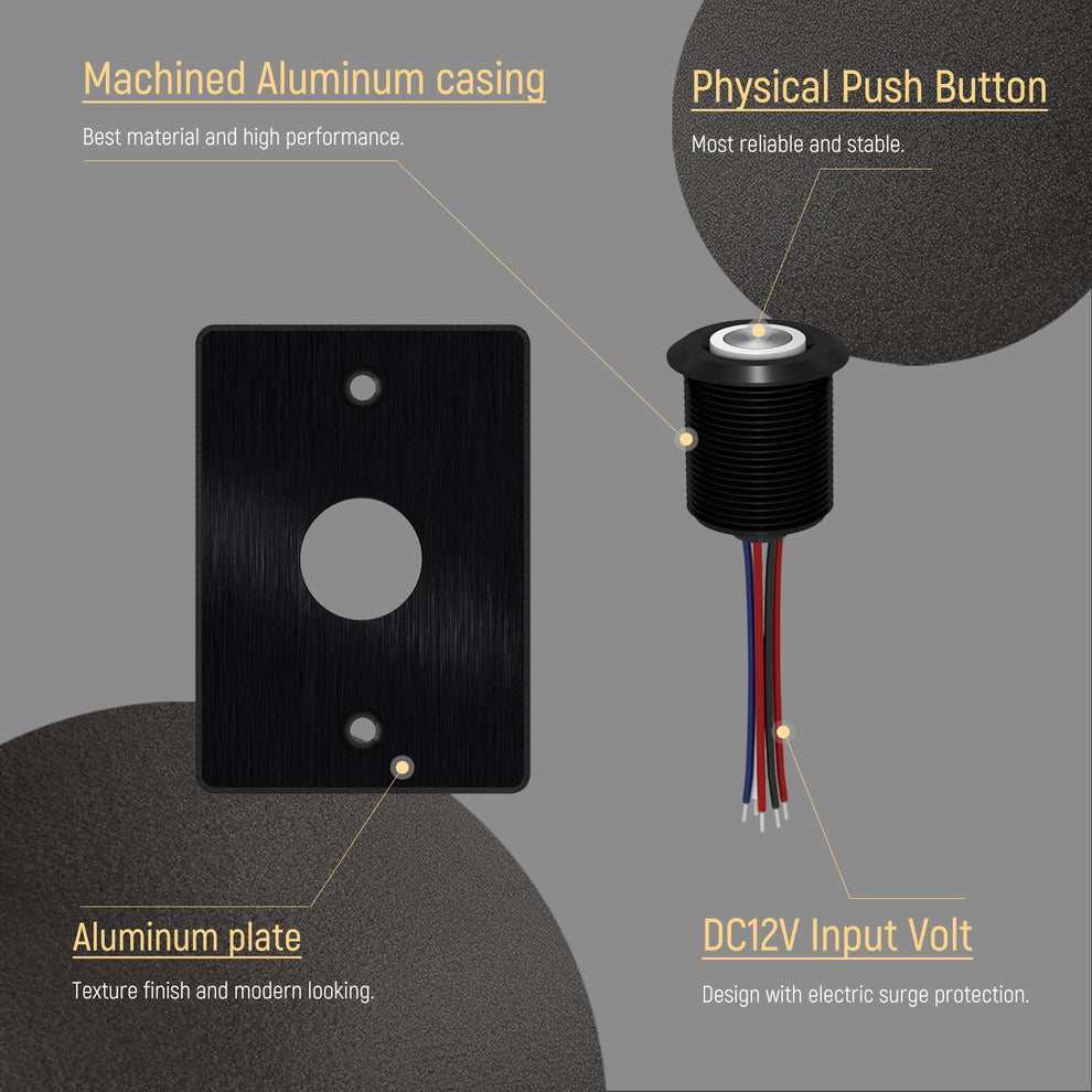 12V Dimmer Switch Push Button Full Aluminum, DC12V 6A