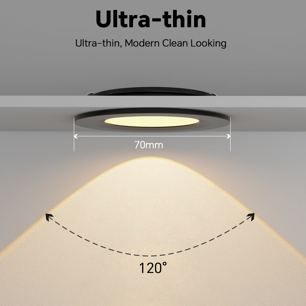 4x 12V LED Recessed Puck Down Lights – RV, Boat, Caravan, Camper Interior Light Kit (4 Pack)