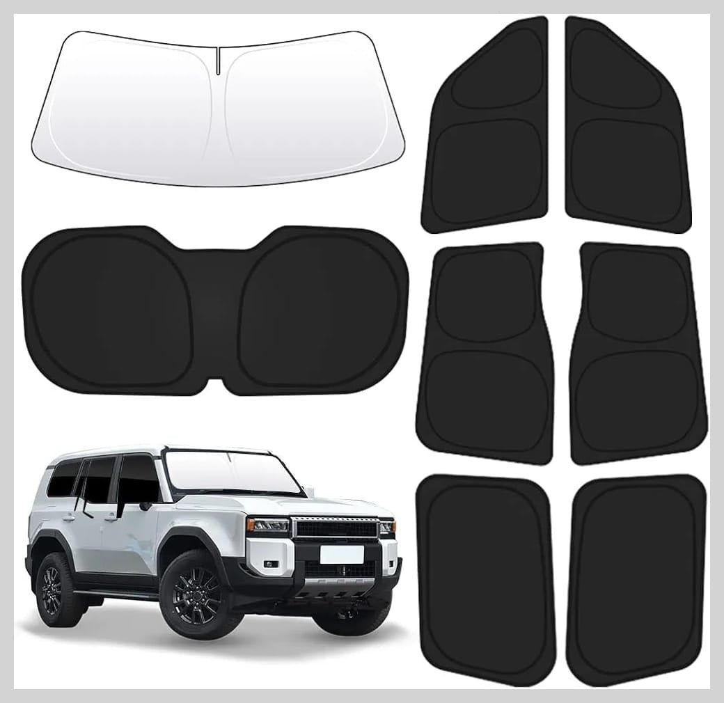 Toyota LandCruiser 250 Series Prado Sunshades - Custom Fit, Premium Japanese Quality, UV & Heat Protection