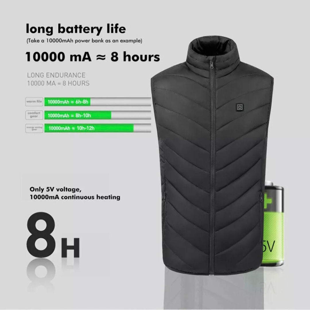 Electric Heated Vest with USB Power – Lightweight Body Warmer Jacket