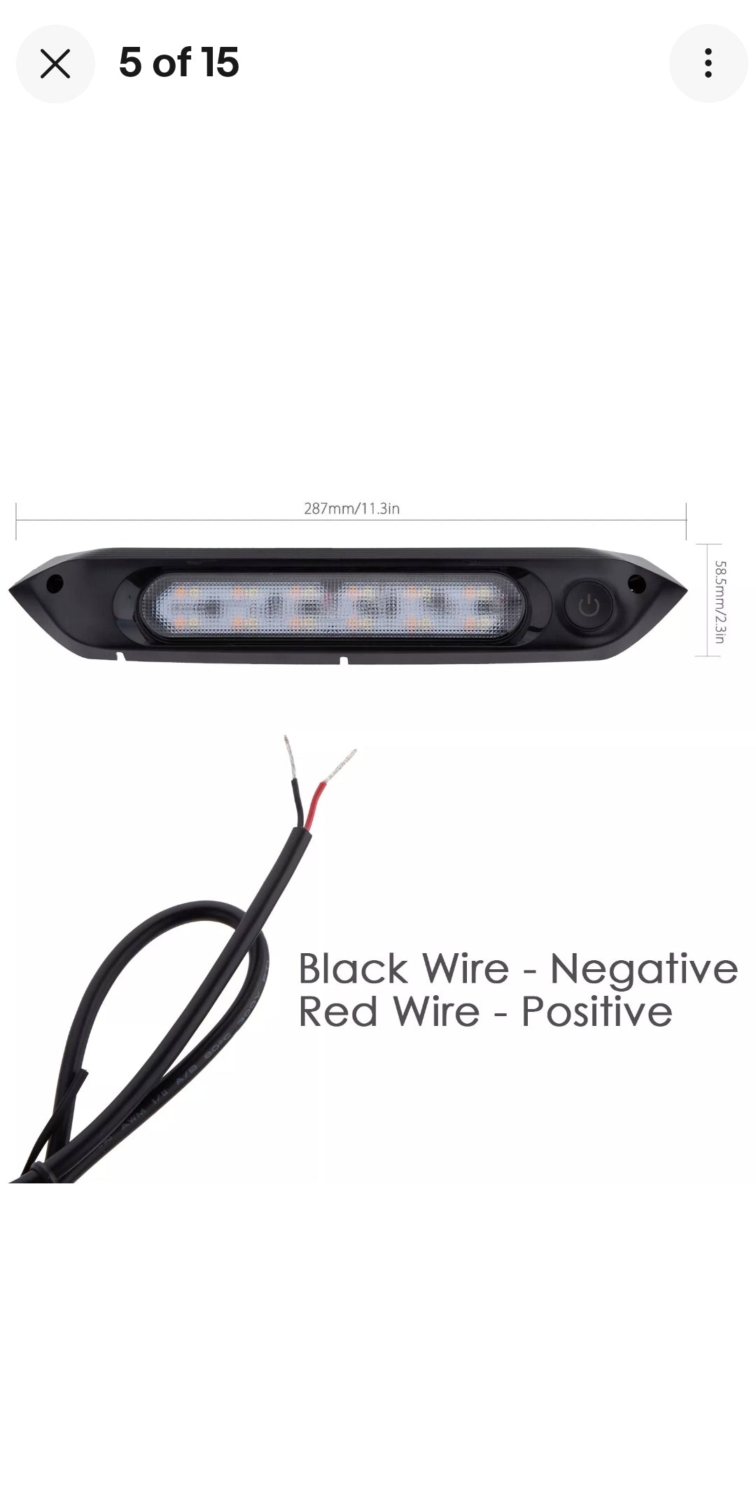 Dual-Color LED Outdoor Awning Light – 12V/24V | Black | Waterproof | Touch Control