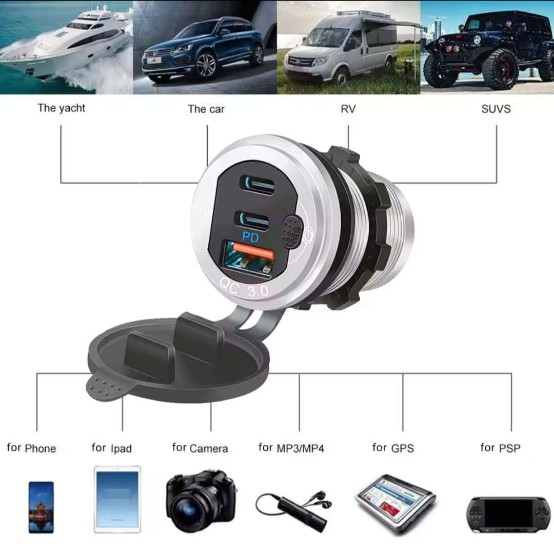 115W Car Charger USB-C Fast Charge | RV, 4WD, Bushcamp Use