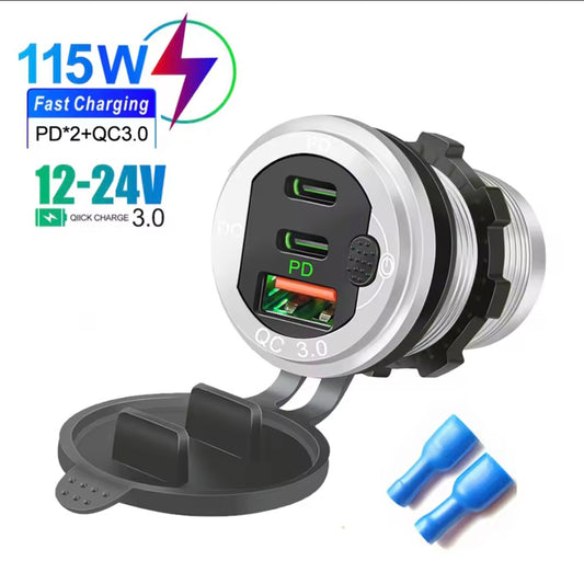 115W Car Charger USB-C Fast Charge | RV, 4WD, Bushcamp Use